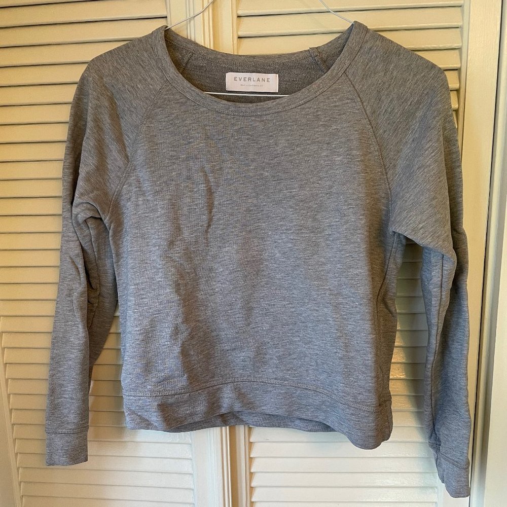 Gray Everlane cropped sweatshirt